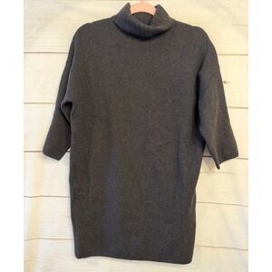 Pomander Place Charcoal Grey Metallic Shimmer Turtleneck Sweater Dress Small